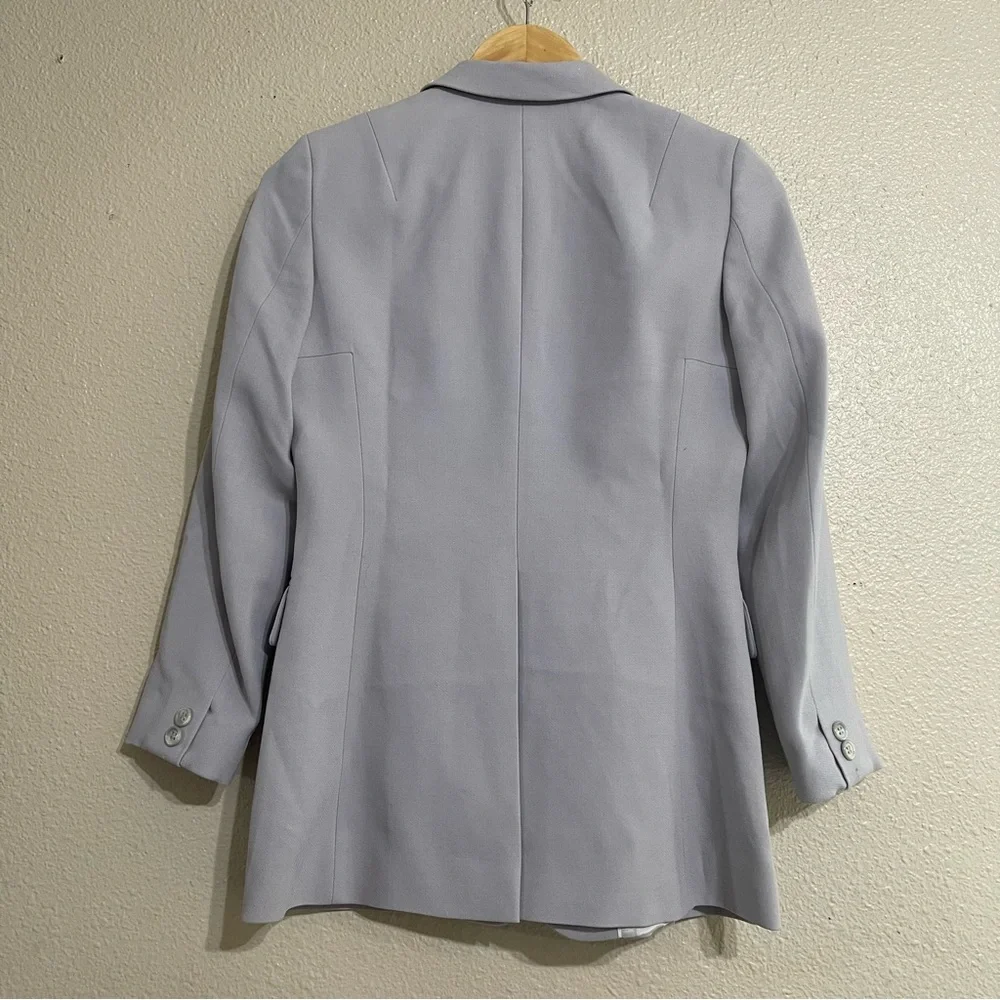 J Crew Womens Blue Gray Wool Three Button Classic Blazer‎ Jacket